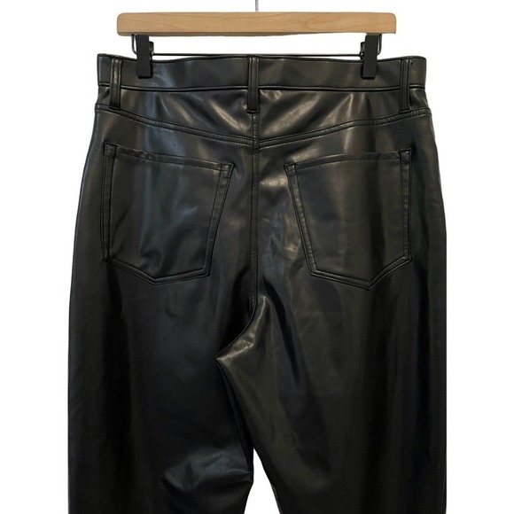 Abercrombie & Fitch The Ankle Straight Ultra High Rise Pants Black Faux Leather - Picture 11 of 13